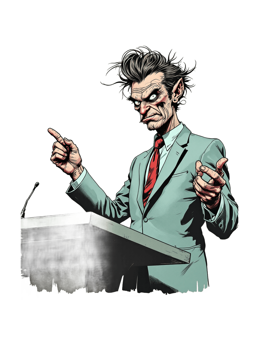 unhinged CEO in suit